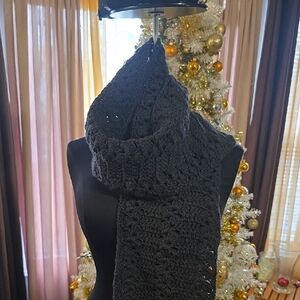 Chic Charcoal Knit Scarf